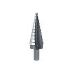 image of Irwin Unibit 4-22 mm Self-Starting Step Drill Bit 11104 - High-Speed Steel - 3 Flatted Shank