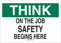 image of Brady B-302 Polyester Rectangle White Safety Awareness Sign - 14 in Width x 10 in Height - Laminated - 88873