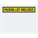 image of Yellow Packing List Enclosed Envelopes - 5 in x 6.75 in - 2 Mil Poly Thick - 8229