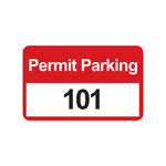 Brady 96250 Black / Red on White Rectangle Vinyl Parking Permit Label - 4 3/4 in Width - 2 3/4 in Height - Print Number(s) = 101 to 200