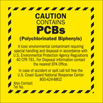 image of Brady B-120 Fiberglass Reinforced Polyester Square Yellow Hazardous Material Sign - 6 in Width x 6 in Height - 87026