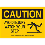 image of Brady B-555 Aluminum Rectangle Yellow Fall Prevention Sign - 14 in Width x 10 in Height - 129039