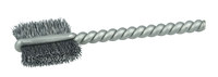image of Weiler Steel Single Spiral Tube Brush - Unthreaded Stem Attachment - 0.56 in Width x 2.25 in Length - 9/16 in Diameter - 0.005 in Bristle Diameter - 21028