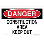 image of Brady B-558 Recycled Film Rectangle White Construction Site Sign - 14 in Width x 10 in Height - 118228