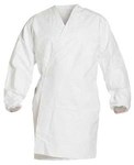 image of Dupont Gripper White Large Isoclean/Tyvek Cleanroom Smock - Fits 36 to 38 in Chest - 38 1/4 in Length - IC226SWHLG00300B