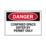 image of Brady B-302 Polyester Rectangle White Confined Space Sign - 10 in Width x 7 in Height - Laminated - 84562