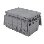 image of Akro-Mils Keepbox 39160 Attached Lid Container - Gray - Industrial Grade Polymer - 27 in x 17 in x 12 1/2 in - 39160 GREY