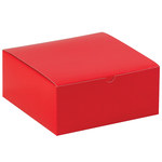 image of Red Colored Gift Boxes - 8 in x 8 in x 3.5 in - 3385