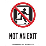 image of Brady Bradyglo B-523 Polyester Rectangle White Door Sign - 7 in Width x 10 in Height - Glow in the Dark, Laminated - 81882