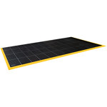 image of Black/Yellow Rubber Safety Drainage Mat - 64 in Length - SHP-8753