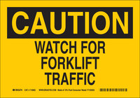image of Brady B-563 High Density Polypropylene Rectangle Yellow Truck & Forklift Warehouse Traffic Sign - 10 in Width x 7 in Height - 116226