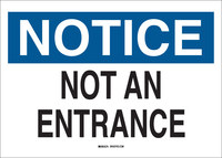 image of Brady B-401 High Impact Polystyrene Rectangle White No Entrance Sign - 10 in Width x 7 in Height - 95280
