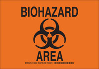 image of Brady B-555 Aluminum Rectangle Orange Biohazard Sign - 10 in Width x 7 in Height - 126648