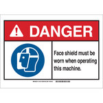 image of Brady B-401 Plastic Rectangle White PPE Sign - 14 in Width x 10 in Height - 144133