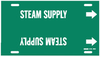 image of Brady 4366-G Strap-On Pipe Marker, 8 in to 9 7/8 in - Steam - Plastic - White on Green - B-915 - 67987