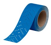 image of 3M Hookit Blue Abrasive Ceramic Aluminum Oxide Sanding Sheet Roll - 500 Grit - Hook & Loop Attachment - 2.75 in Width x 13 yd Length - 36197