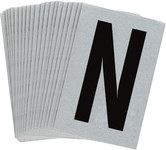 image of Bradylite 5900-N Letter Label - Black on Silver - 1 in x 1 1/2 in - B-997 - 59023