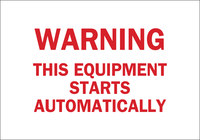 image of Brady B-401 High Impact Polystyrene Rectangle White Equipment Safety Sign - 14 in Width x 10 in Height - 25058
