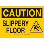 image of Brady B-555 Aluminum Rectangle Yellow Fall Prevention Sign - 14 in Width x 10 in Height - 132069