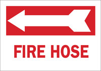 image of Brady B-120 Fiberglass Reinforced Polyester Rectangle White Fire Equipment Sign - 14 in Width x 10 in Height - 73481