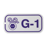 image of Brady 105669 Purple on White Polystyrene Gas Energy Source Tag - 3 in Width - 1 1/2 in Height - B-401