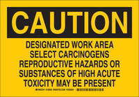 image of Brady B-555 Aluminum Rectangle Yellow Hazardous Material Sign - 10 in Width x 7 in Height - 125952