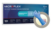 image of Microflex ISO 93-243 Blue Large Powder Free Disposable Gloves - 12 in Length - 4.7 mil Thick - 93243090