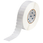 image of Brady THT-61-427-5 Die-Cut Printer Label Roll - 0.5 in x 1.437 in - Vinyl - Clear / White - B-427 - 30535