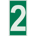image of Brady Bradyglo B-324 Polyester Rectangle Green IMO Evaluation Number Sign - 3 in Width x 6 in Height - Glow in the Dark - 59301
