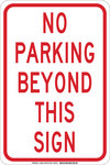 image of Brady B-555 Aluminum Rectangle White Parking Restriction, Permission & Information Sign - 12 in Width x 18 in Height - 129624