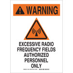 image of Brady B-555 Aluminum Rectangle White Radiation Hazard Sign - 10 in Width x 14 in Height - 35319