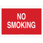 image of Brady B-555 Aluminum Rectangle Red No Smoking Sign - 14 in Width x 10 in Height - 141946