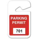 image of Brady Red Vinyl Pre-Printed Vehicle Hang Tag - 2 3/4 in Width - 4 3/4 in Height - 96277 Numbered range for this particular product is 701 to 800.