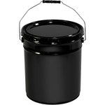 image of Black 5 Gallon Open Head Metal Pail with Handle - 14097