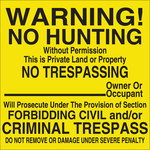 image of Brady B-959 Aluminum Square Yellow Prohibited Activities Sign - Reflective - 115621