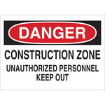 image of Brady B-120 Fiberglass Reinforced Polyester Rectangle White Road Construction Sign - 36 in Width x 24 in Height - 70255