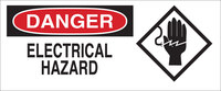 image of Brady B-120 Fiberglass Reinforced Polyester Rectangle White Electrical Safety Sign - 17 in Width x 7 in Height - 69192