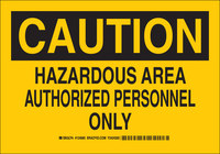 image of Brady B-555 Aluminum Rectangle Yellow Hazardous Material Sign - 10 in Width x 7 in Height - 124683