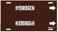 image of Brady 4340-G Strap-On Pipe Marker, 8 in to 9 7/8 in - Gas - Plastic - White on Brown - B-915 - 67552