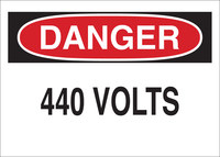 image of Brady B-555 Aluminum Rectangle White Electrical Safety Sign - 10 in Width x 7 in Height - 43143
