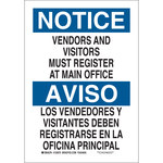 image of Brady B-555 Aluminum Rectangle White Restricted Area Sign - 7 in Width x 10 in Height - Language English / Spanish - 125073