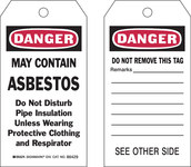 image of Brady 86429 Black / Red on White Polyester / Paper Chemical Hazard Tag - 3 in Width - 5 3/4 in Height - B-837