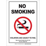 image of Brady B-555 Aluminum Rectangle White No Smoking Sign - 7 in Width x 10 in Height - 110973