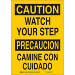 image of Brady B-555 Aluminum Rectangle Yellow Fall Prevention Sign - 7 in Width x 10 in Height - Language English / Spanish - 125475