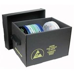 image of Protektive Pak Impregnated Corrugated Cardboard ESD / Anti-Static Reel Storage Container - 13 1/2 in Length - 12 in Wide - 37560