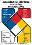 image of Brady B-401 Polystyrene Rectangle White Hazardous Material Sign - 7 in Width x 10 in Height - Language English / Spanish - 26633