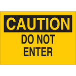 image of Brady B-401 High Impact Polystyrene Rectangle Yellow Restricted Area Sign - 10 in Width x 7 in Height - 22059