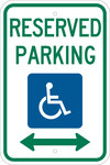 image of Brady B-959 Aluminum Rectangle White Disabled Parking & Building Access Sign - 12 in Width x 18 in Height - 94175