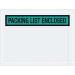 image of Green Packing List Enclosed Panel Face Envelopes - 6 in x 4.5 in - 2 Mil Poly Thick - SHP-8223