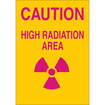 image of Brady B-555 Aluminum Rectangle Yellow Radiation Hazard Sign - 10 in Width x 14 in Height - 42850